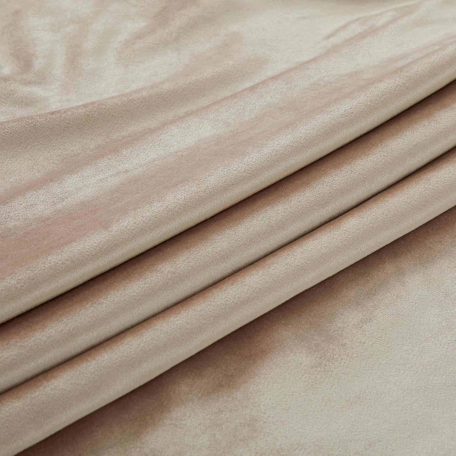 PRIMROSE Champagne Velvet Curtains 120 inch Long for Living Room,Set of 2 Panels Blackout Rod Pocket Back Tab Window Treatment Room Darkening Heavy Decorative Curtains Drapes for Bedroom - Image 7