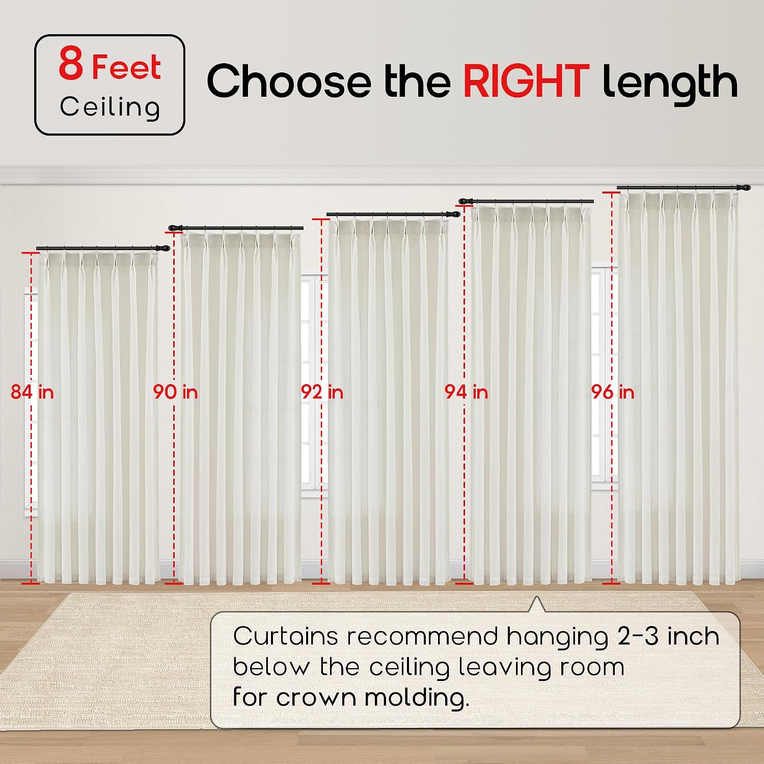 SHINELAND 60 Inch Extra Wide Linen Pinch Pleated Sheer Curtains 84 Inch Long, Light Filtering Semi Non See Through Drapes for Living Room, 5FT x 7FT Length, 2 Panels Set - Image 2